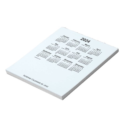 2024 Alice Blue Calendar van Janz Small Notepad Notitieblok (Linkerzijde)
