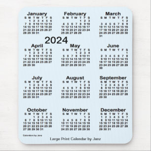 2024 Alice Blue Large Print Calendar van Janz Muismat