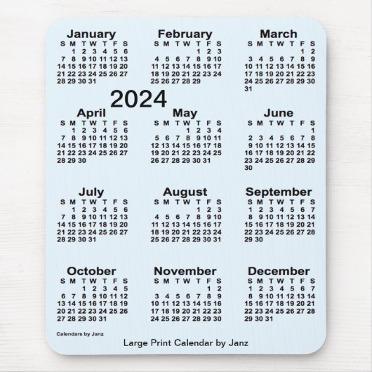 2024 Alice Blue Large Print Calendar van Janz Muismat (Voorkant)