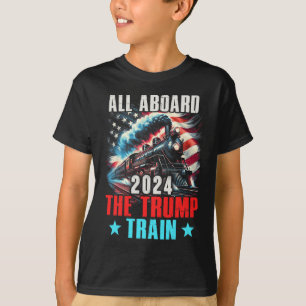 2024 Alle aan boord van de Trump Train Amerikaanse T-shirt