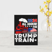 2024 allen aan boord van de Trump-trein VS Amerika Kaart (Gele Bloem)