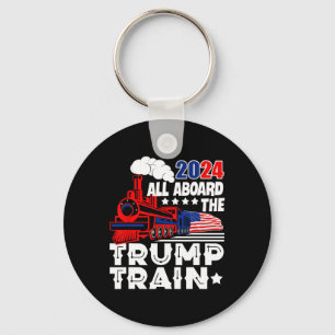 2024 allen aan boord van de Trump-trein VS Amerika Sleutelhanger
