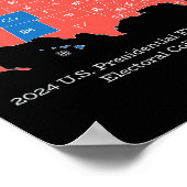 2024 Amerikaanse presidentsverkiezingen Uitslagen  Poster (Hoek)