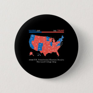 2024 Amerikaanse presidentsverkiezingen Uitslagen  Ronde Button 5,7 Cm