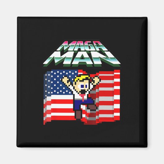 2024 Amerikaanse vlag Mega Man Funny Preside Magneet (Voorkant)