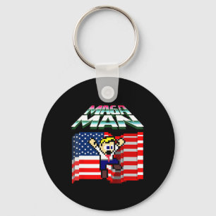 2024 Amerikaanse vlag Mega Man Funny Preside Sleutelhanger