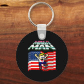 2024 Amerikaanse vlag Mega Man Funny Preside Sleutelhanger (Voorkant)