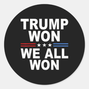 2024 Amerikaanse vlag Trump wint Ronde Sticker