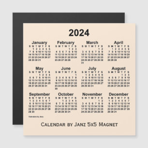 2024 Antiek witte kalender van Janz 5x5 Magnet