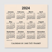 2024 Antiek witte kalender van Janz 5x5 Magnet (Voorkant)
