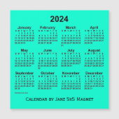 2024 Aquamarine Agenda van Janz 5x5 Magnet (Voorkant)