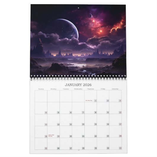 2024 Astroscapes Sci-Fi Buitenruimte Landschap Kalender (Jan 2026)