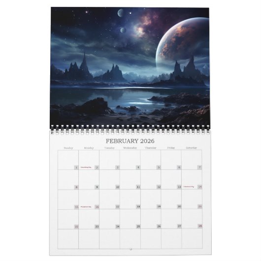 2024 Astroscapes Sci-Fi Buitenruimte Landschap Kalender (Feb 2026)