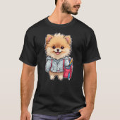 2024 Back to School Cute Pomeranian Dog First Kind T-shirt (Voorkant)