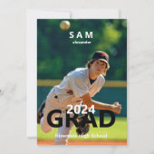 2024 Baseball Foto Afstuderen Aankondiging (Voorkant)