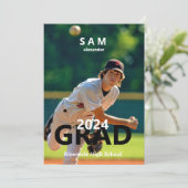 2024 Baseball Foto Afstuderen Aankondiging (Staand voorkant)