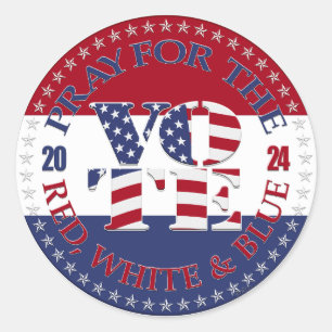 2024 Bid voor de rode, witte blauwe USA vlag Ronde Sticker