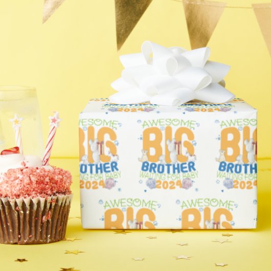 2024 Big Brother Wachten op Baby Cadeaupapier (Verjaardagsfeest)