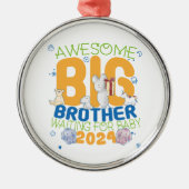 2024 Big Brother Wachten op Baby Metalen Ornament (Voorkant)