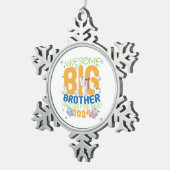 2024 Big Brother Wachten op Baby Tin Sneeuwvlok Ornament (Rechts)