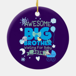 2024 Big Brother Wachten op Nieuwe Baby Keramisch Ornament