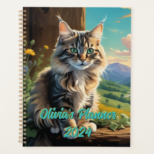 2024 Binnenlandse Longhair Cat Planner van Gili (Voorkant)