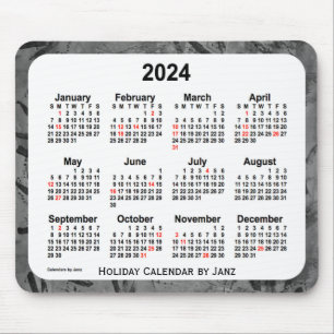 2024 Black Holiday Art Calendar van Janz Muismat