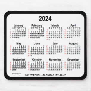 2024 Black Two Tone 52 Weeks Agenda door Janz Muismat