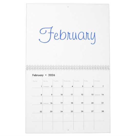 2024 blanco kalender met Feestdagen (Feb 2026)