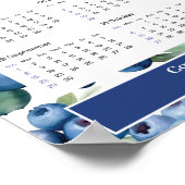 2024 Blauwe Bosbessen Aangepaste Kalender Poster (Hoek)