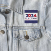 2024 Blauwe Verkiezingen Vierkante Button 5,1 Cm (In situ)