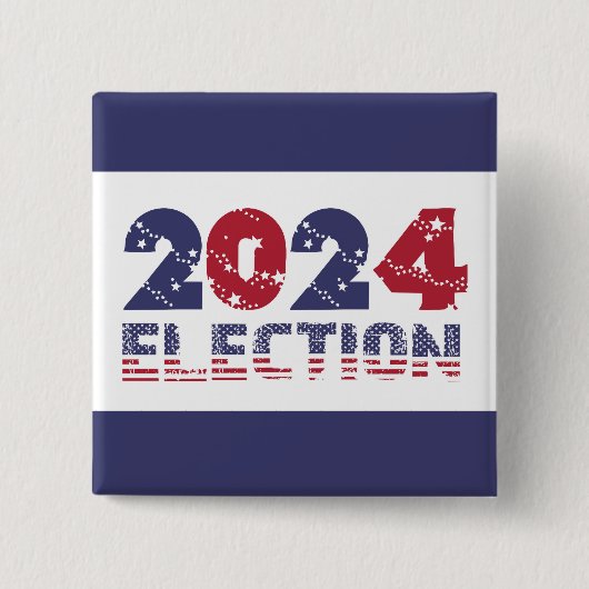 2024 Blauwe Verkiezingen Vierkante Button 5,1 Cm (Voorkant)