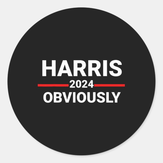 2024 Blijkbaar Harris Waltz 2024 Verkiezing Kamala Ronde Sticker (Voorkant)
