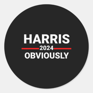 2024 Blijkbaar Harris Waltz 2024 Verkiezing Kamala Ronde Sticker