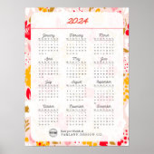 2024 Bloemenbedrijf Logo Maandelijkse kalender Poster (Voorkant)