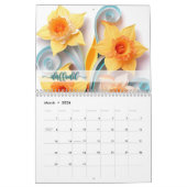 2024 Bloemenkalender Geboorte Maand Bloemen Papier Kalender (Mar 2026)