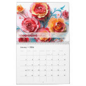 2024 Bloemenkalender Geboorte Maand Bloemen Papier Kalender (Jan 2026)