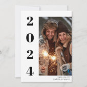 2024 Bold Gelukkig Nieuwjaar Foto Feestdagenkaart (Voorkant)