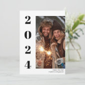 2024 Bold Gelukkig Nieuwjaar Foto Feestdagenkaart (Staand voorkant)