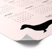 2024 Bord Roze Dachshund Silhouet Kalender Poster (Hoek)