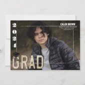 2024 Border Afstudeerder Afstuderen Foto Aankondig Kaart (Voorkant)