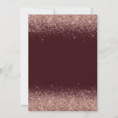 2024 Bourgogne Afstuderen Roze Rose Goud Glitter Kaart (Achterkant)
