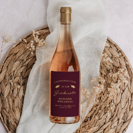 2024 Bourgogne Gouden Script Pet Afstuderen Wijn Etiket