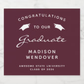 2024 Bourgondië Wit Script Pet Afstuderen Sparkling Wijnetiket (Enkel label)