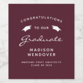 2024 Bourgondië Wit Script Pet Afstuderen Wijn Etiket (Enkel label)