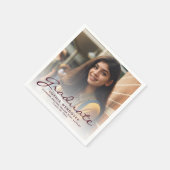 2024 Bourgondische Script Foto Graduation Party Servet (Hoek)