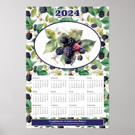 2024 Bramen Aangepaste Kalender  Poster (Voorkant)