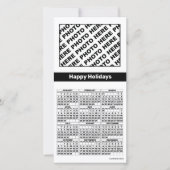 2024 Calendar 4 foto's toevoegen Kaart Simple Blac (Voorkant)