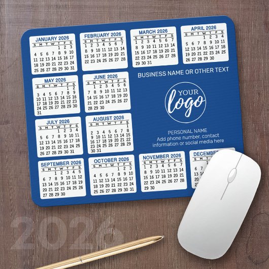 2024 Calendar - add logo, Contact Information Blue Muismat