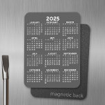 2024 Calendar - Basic Grey Mini Calendar Magneet<br><div class="desc">Grijs en Wit - een minimaal,  basiskalender van 12 maanden met een stevige kleurenachtergrond. Een standaard zoek je kantoor of schoolkluisje.</div>